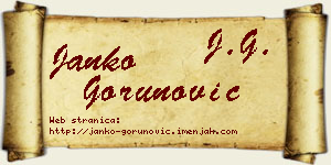 Janko Gorunović vizit kartica